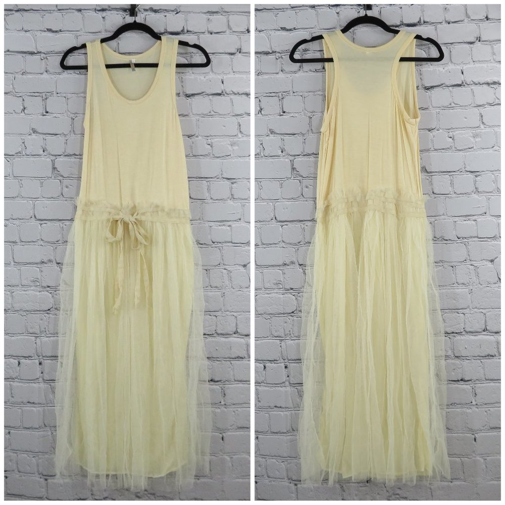 Women's Tank Maxi Dress w/ Mesh Overlay